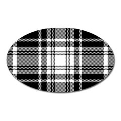 Pixel Background Design Modern Seamless Pattern Plaid Square Texture Fabric Tartan Scottish Textile Oval Magnet by BangZart