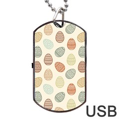 Seamless Pattern Colorful Easter Egg Flat Icons Painted Traditional Style Dog Tag Usb Flash (one Side) by BangZart