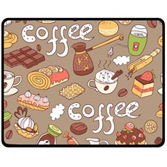 Vector Seamless Pattern With Doodle Coffee Equipment Fleece Blanket (medium)  by BangZart