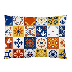 Mexican Talavera Pattern Ceramic Tiles With Flower Leaves Bird Ornaments Traditional Majolica Style Pillow Case (two Sides) by BangZart