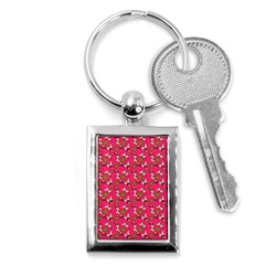 Clown Ghost Pattern Pink Key Chain (rectangle) by snowwhitegirl