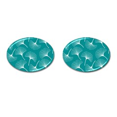 Whiteflowergreen Cufflinks (oval) by Dushan