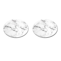 White Faux Marble Cufflinks (oval) by Dushan