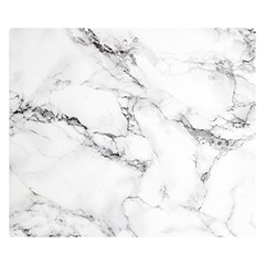White Faux Marble Double Sided Flano Blanket (small)  by Dushan