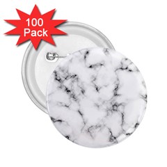 White Faux Marble Texture  2 25  Buttons (100 Pack)  by Dushan