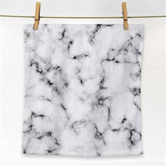 White Faux Marble Texture  Face Towel by Dushan