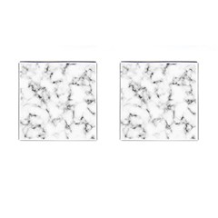 White Faux Marble Texture  Cufflinks (square) by Dushan