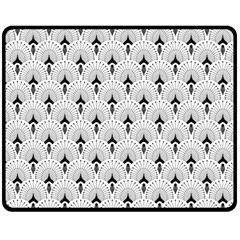 Black And White Art-deco Pattern Double Sided Fleece Blanket (medium)  by Dushan