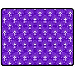 White And Purple Art-deco Pattern Fleece Blanket (medium)  by Dushan