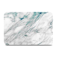 Gray Faux Marble Blue Accent Plate Mats by Dushan