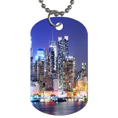 New-york Cityscape  Dog Tag (two Sides) by Dushan