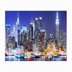 New-york Cityscape  Small Glasses Cloth (2 Sides) by Dushan