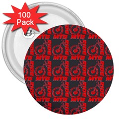 015 Mountain Bike - Mtb - Hardtail And Downhill 3  Buttons (100 Pack)  by DinzDas