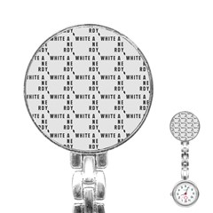 White And Nerdy - Computer Nerds And Geeks Stainless Steel Nurses Watch by DinzDas