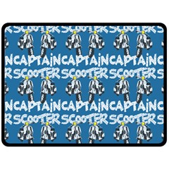 Scooter Captain - Moped And Scooter Riding Double Sided Fleece Blanket (large)  by DinzDas