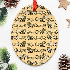 Inka Cultur Animal - Animals And Occult Religion Oval Filigree Ornament (two Sides) by DinzDas