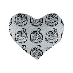 Monster Party - Hot Sexy Monster Demon With Ugly Little Monsters Standard 16  Premium Flano Heart Shape Cushions by DinzDas