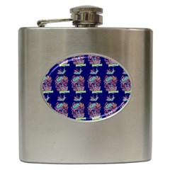 Jaw Dropping Horror Hippie Skull Hip Flask (6 Oz) by DinzDas