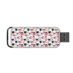 Adorable Seamless Cat Head Pattern01 Portable Usb Flash (one Side) by TastefulDesigns