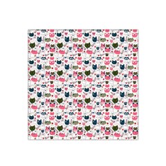Adorable Seamless Cat Head Pattern01 Satin Bandana Scarf by TastefulDesigns