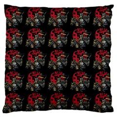 Middle Ages Knight With Morning Star And Horse Large Flano Cushion Case (two Sides) by DinzDas