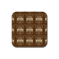 A Cookie A Day Keeps Sadness Away Rubber Coaster (square)  by DinzDas
