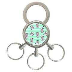Cow Pattern 3-ring Key Chain by designsbymallika