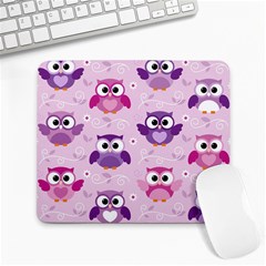 Seamless Cute Colourfull Owl Kids Pattern Large Mousepads by Amaryn4rt
