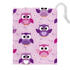 Seamless Cute Colourfull Owl Kids Pattern Drawstring Pouch (5xl) by Amaryn4rt