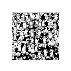 Graffiti Spray Can Characters Seamless Pattern Satin Bandana Scarf by Amaryn4rt