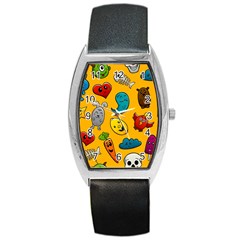 Graffiti Characters Seamless Ornament Barrel Style Metal Watch by Amaryn4rt