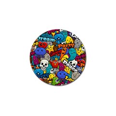 Graffiti Characters Seamless Pattern Golf Ball Marker (4 Pack) by Amaryn4rt