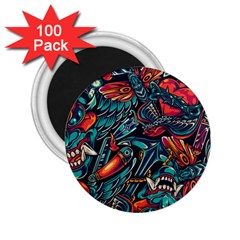 Vintage Tattoos Colorful Seamless Pattern 2 25  Magnets (100 Pack)  by Amaryn4rt