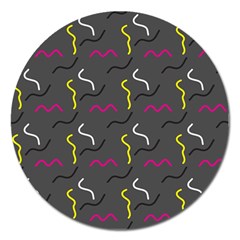 Gray Pattern Magnet 5  (round) by Saptagram