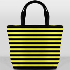 Wasp Stripes Pattern, Yellow And Black Lines, Bug Themed Bucket Bag by Casemiro