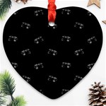 Vintage Car Motif Print Pattern Heart Ornament (Two Sides) Back