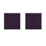 White and pink hearts at black, vector handrawn hearts pattern Cufflinks (Square) Front(Pair)