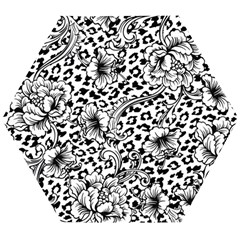 Vector-eclectic-fabric-seamless-pattern-animal-background-with-baroque-ornament Wooden Puzzle Hexagon by Sobalvarro