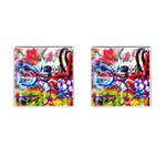 Crazy Grafitti Cufflinks (Square) Front(Pair)
