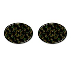 Modern Geometric Print Cufflinks (oval) by dflcprintsclothing