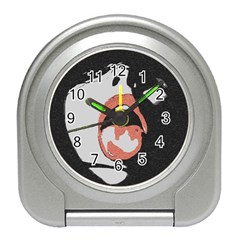 Wide Open And Ready - Kinky Girl Face In The Dark Travel Alarm Clock by Casemiro