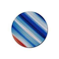 Blue White Rubber Coaster (round)  by Sparkle