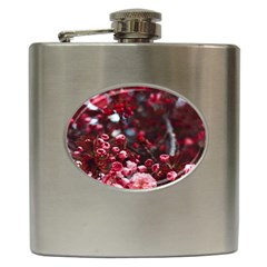 Red Floral Hip Flask (6 Oz) by Sparkle