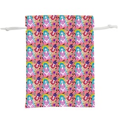 Blue Haired Girl Pattern Pink  Lightweight Drawstring Pouch (xl) by snowwhitegirl