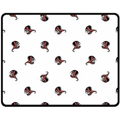 Ugly Monster Fish Drawing Fleece Blanket (medium)  by dflcprintsclothing