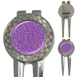 Purple Big Cat Pattern 3-in-1 Golf Divots Front