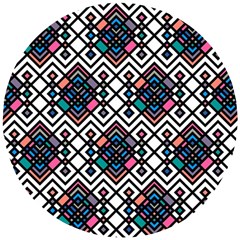Boho Geometric Wooden Puzzle Round by tmsartbazaar