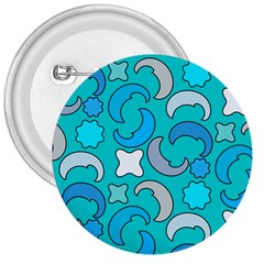 Cloudy Blue Moon 3  Buttons by tmsartbazaar