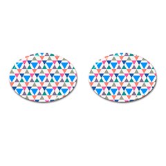 Multicolor Triangle Cufflinks (oval) by tmsartbazaar