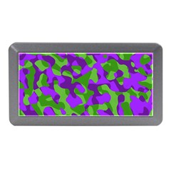 Purple And Green Camouflage Memory Card Reader (mini) by SpinnyChairDesigns